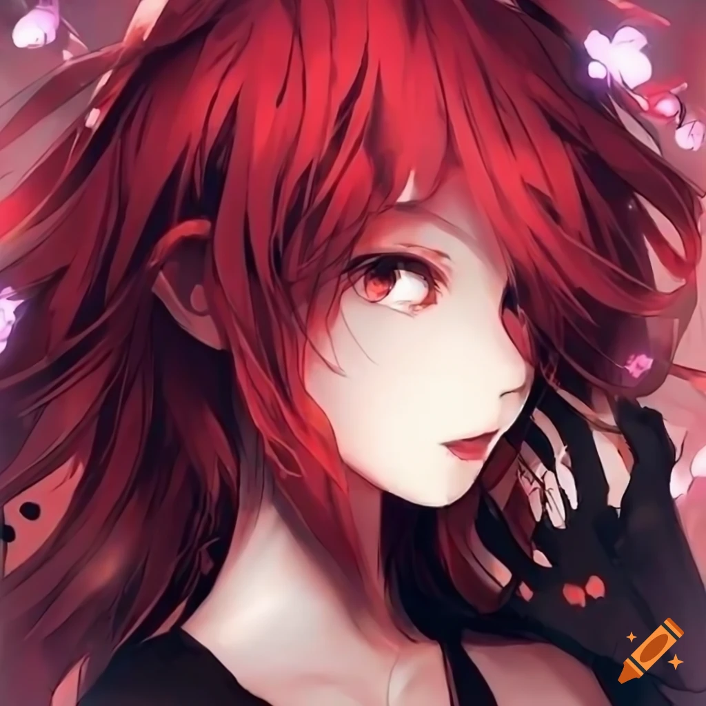 Profile picture of an anime girl with maroon hair