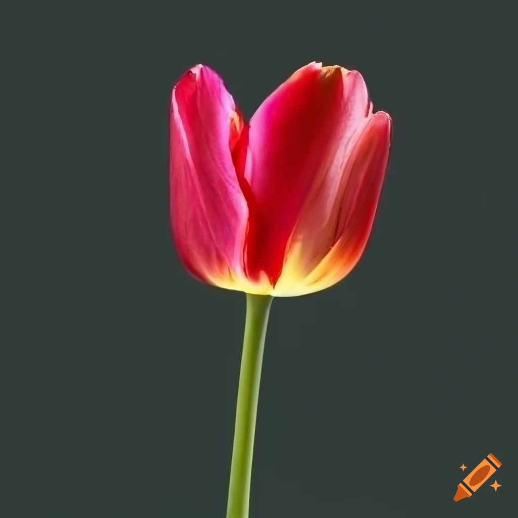 white background with a single tulip