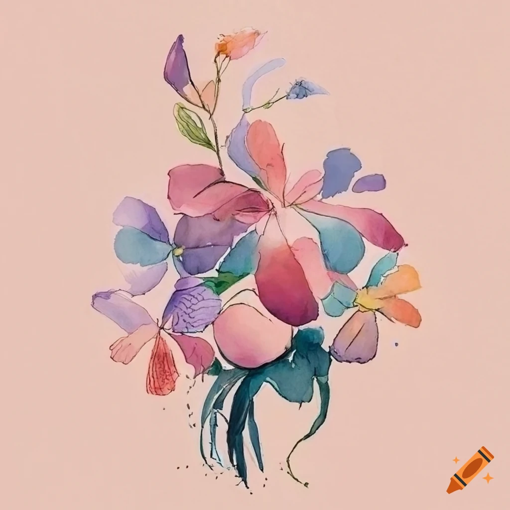 watercolor bouquet of wild flowers