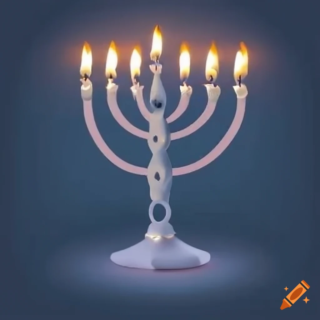 Menorah with glowing candles for hanukkah