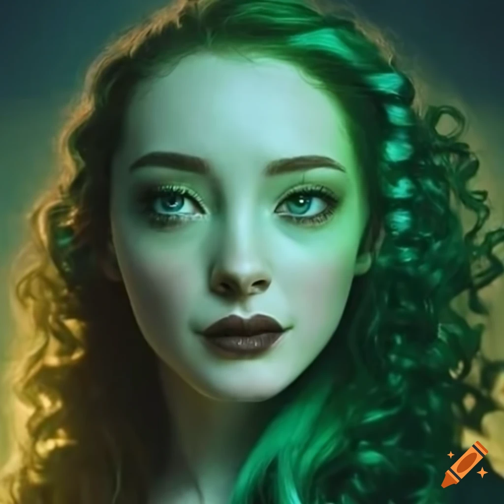 Emma Dumont As Lorna Dane With Dark Green Hair On Craiyon 