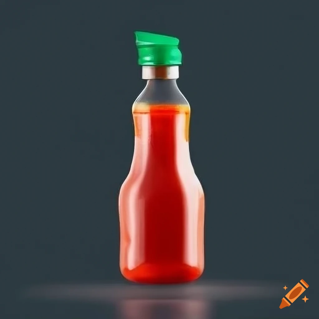 Chilli sauce bottle with flip cap on Craiyon