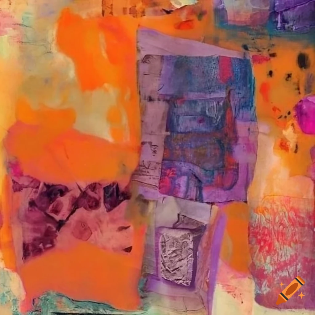 Mixed media artwork with newspaper and recycled paper on Craiyon