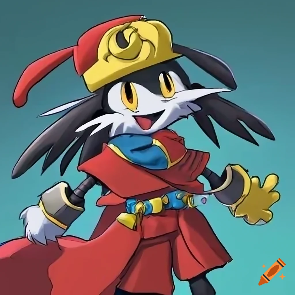 Klonoa character in dragon quest-style armor with a sword
