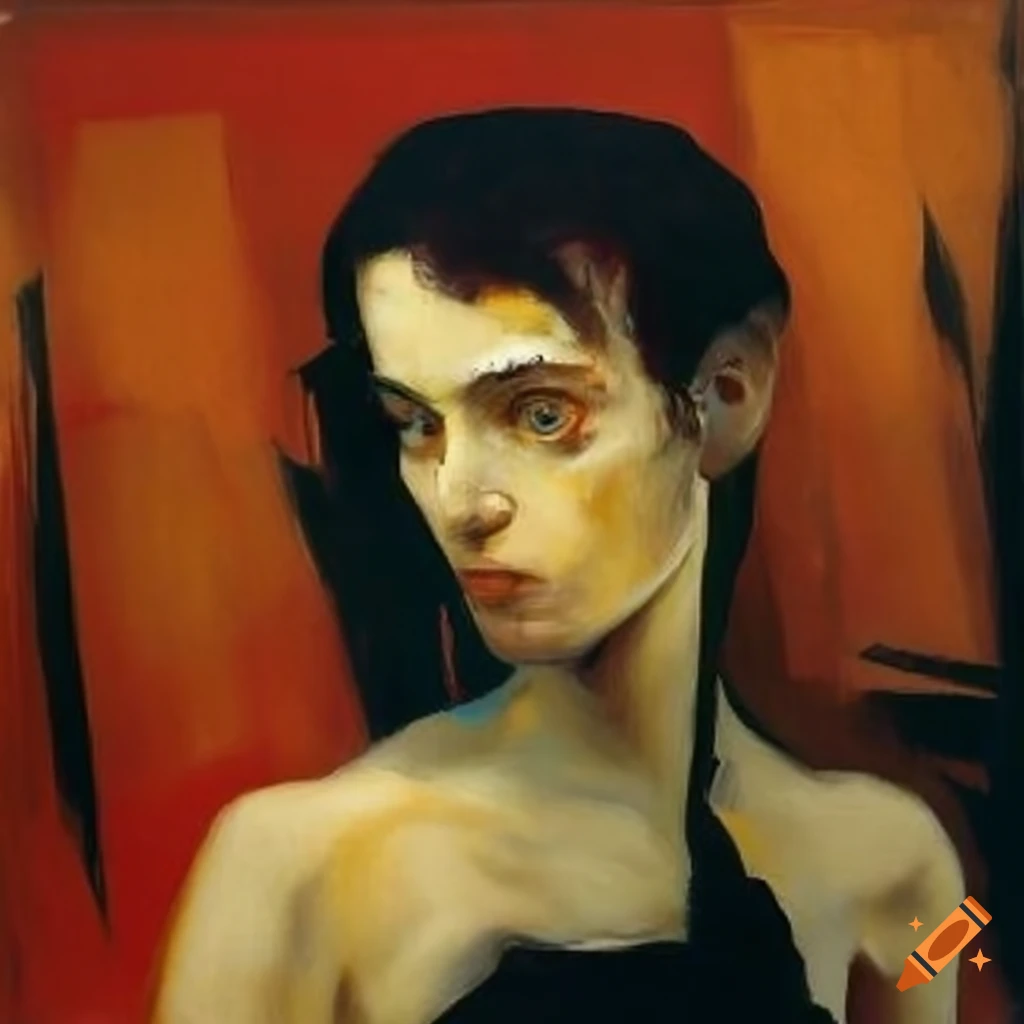 Her haunting beauty wearing velvet blindfold painted by beksinski