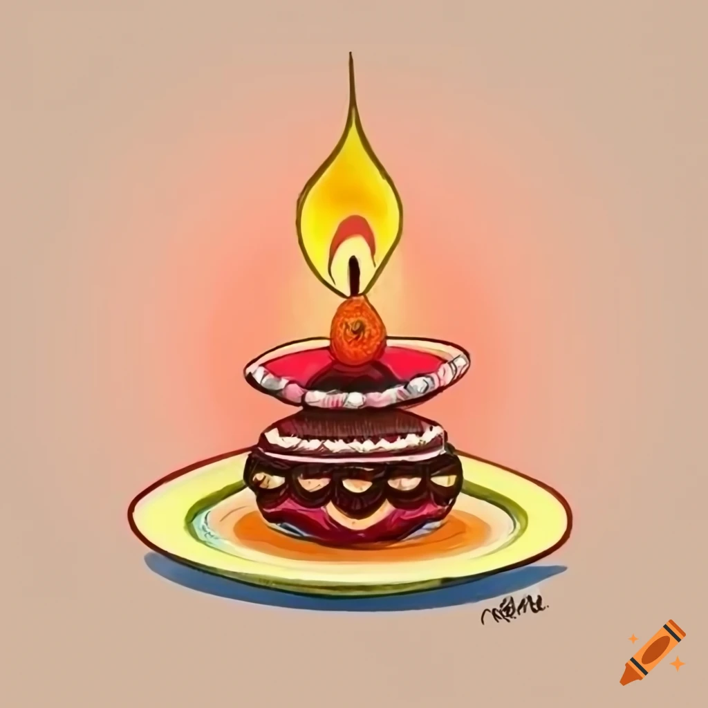 Diya Drawing Step By Step // Easy Diya Drawing For Diwali | Step by step  drawing, Diwali drawing, Happy diwali