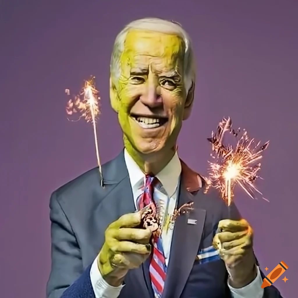 Shrek And Joe Biden Celebrating 4th Of July With Sparklers On Craiyon