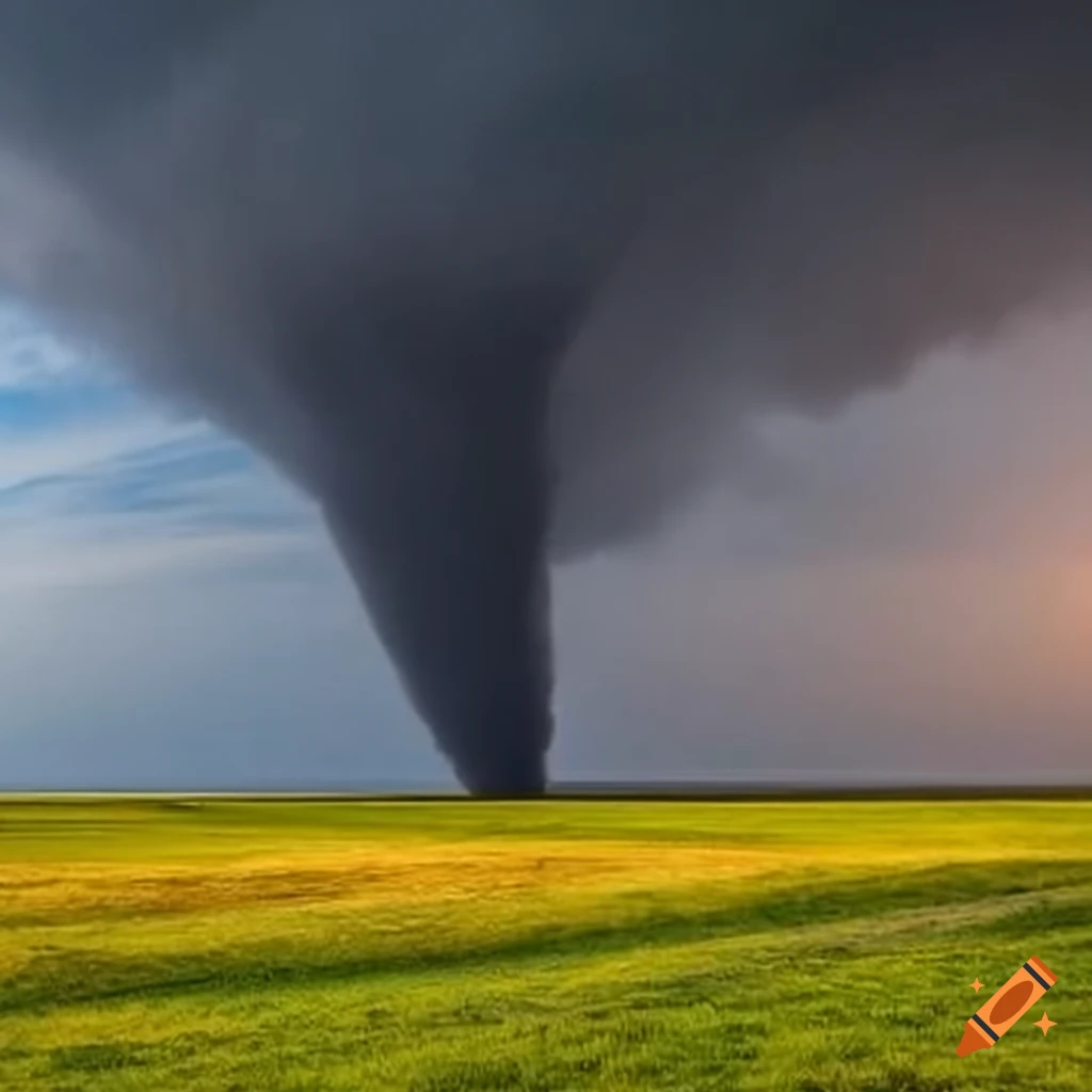 image of a wedge tornado over the plains