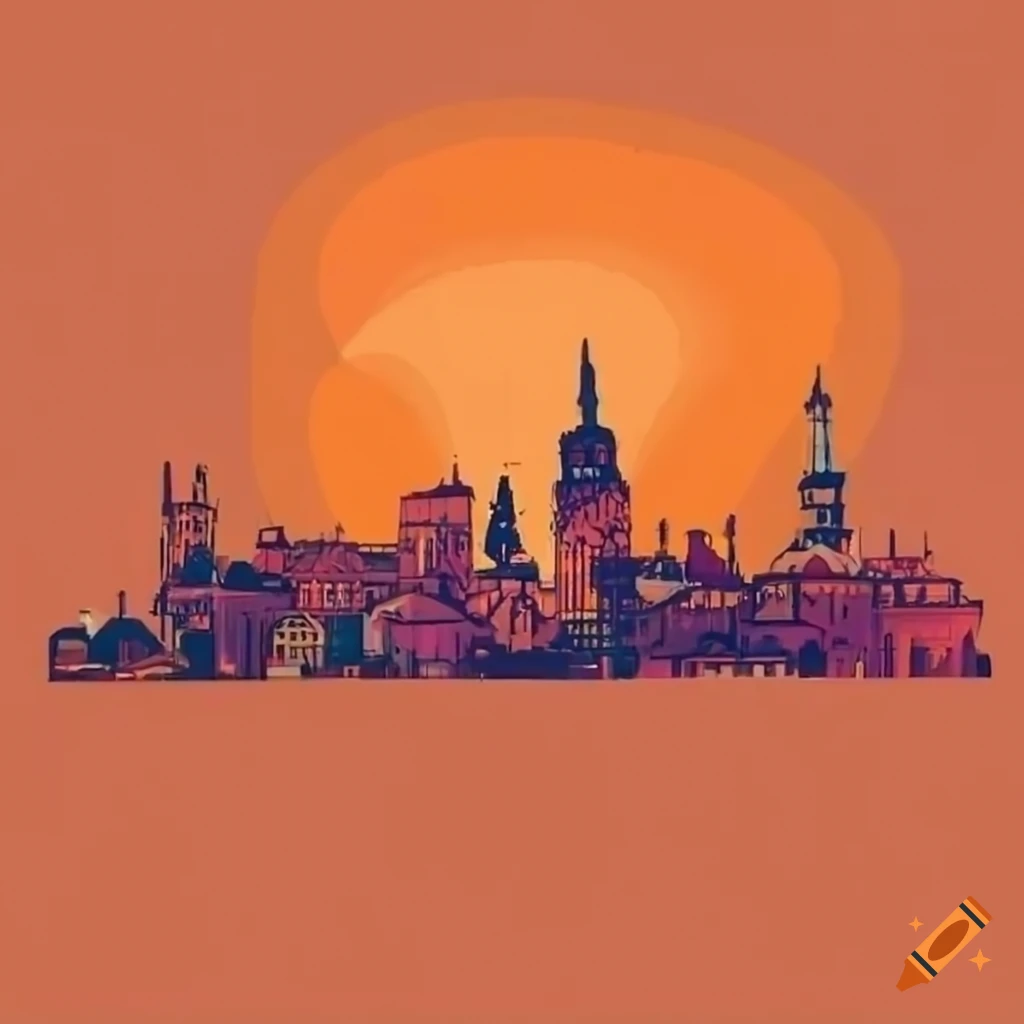 sunset-skyline-of-vilnius-city-on-craiyon