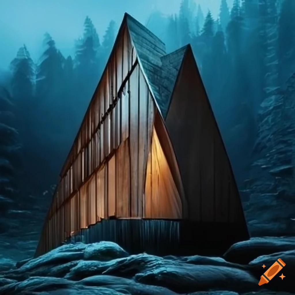 illusion of a cathedral-like cabin architecture