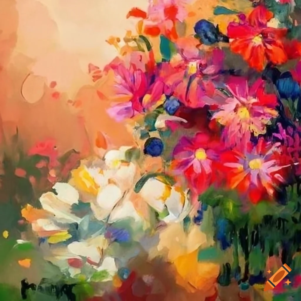 painting-of-flowers-in-a-garden-by-kate-birch