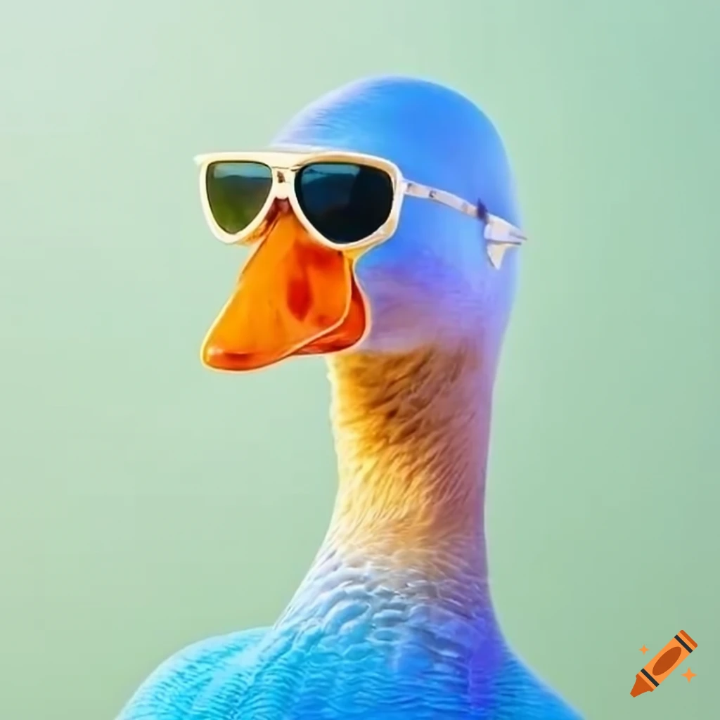 Goose wearing aviator sunglasses