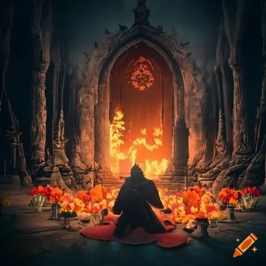 dark souls landscape with dia de los muertos theme
