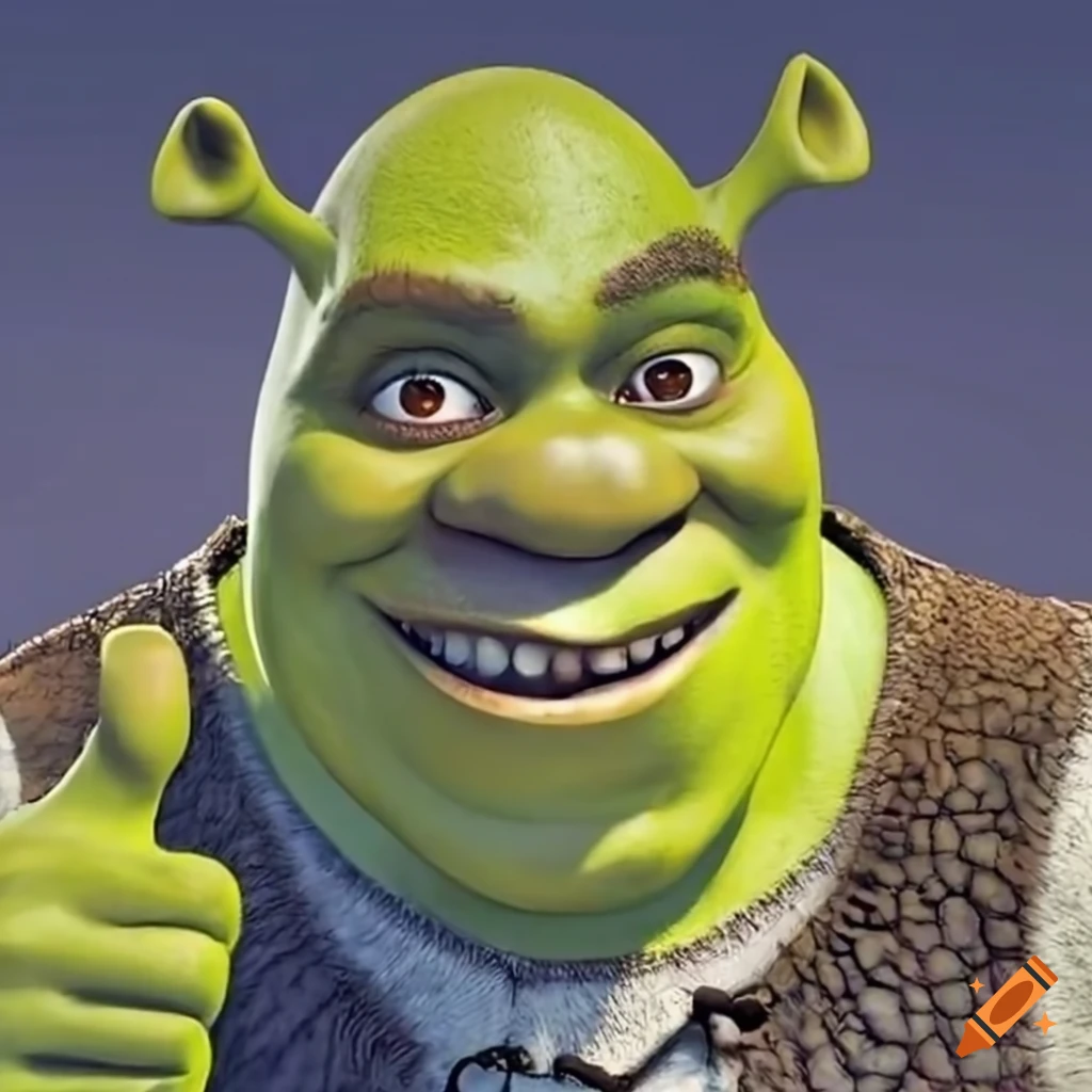 Shrek giving a thumbs up on Craiyon