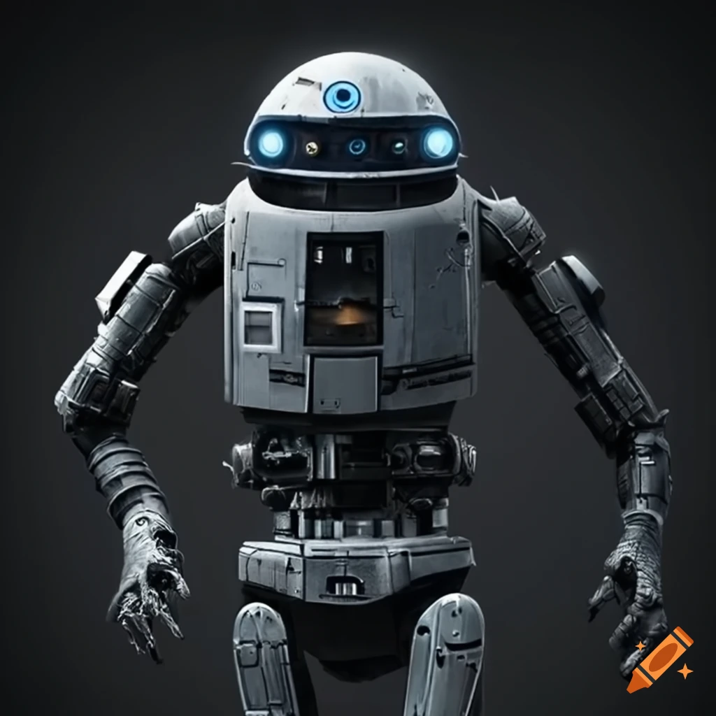 advanced sci-fi droid with combined features