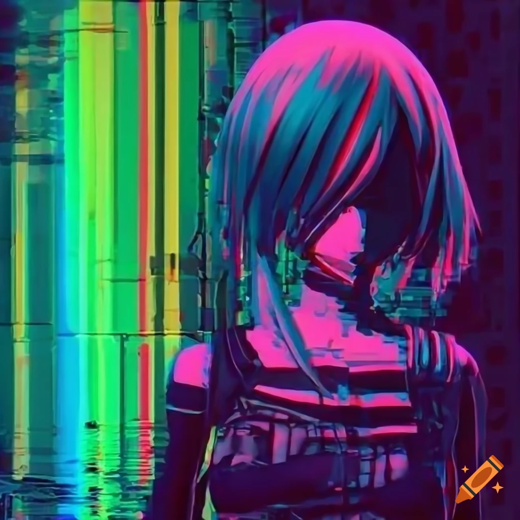 Glitch Anime Girl Framed Poster – FDC GLOBAL