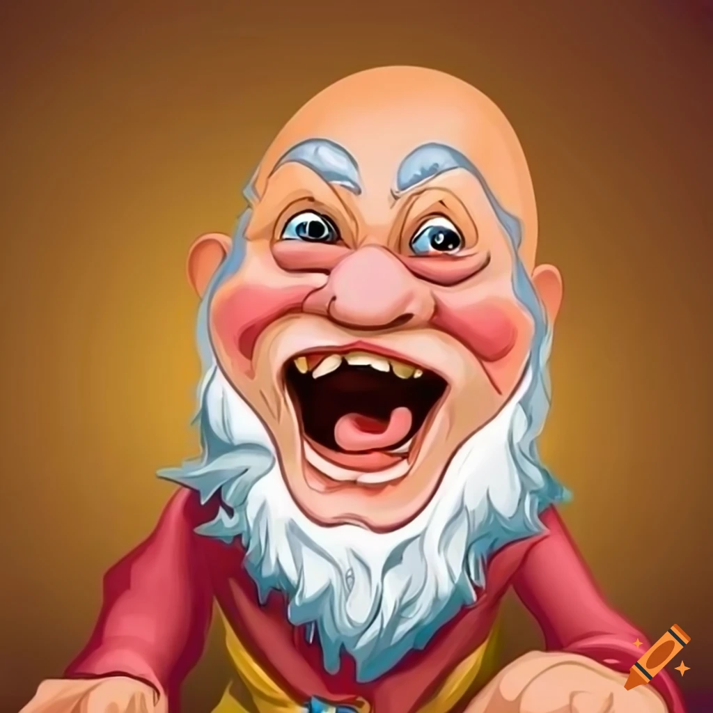 cartoon dwarf laughing