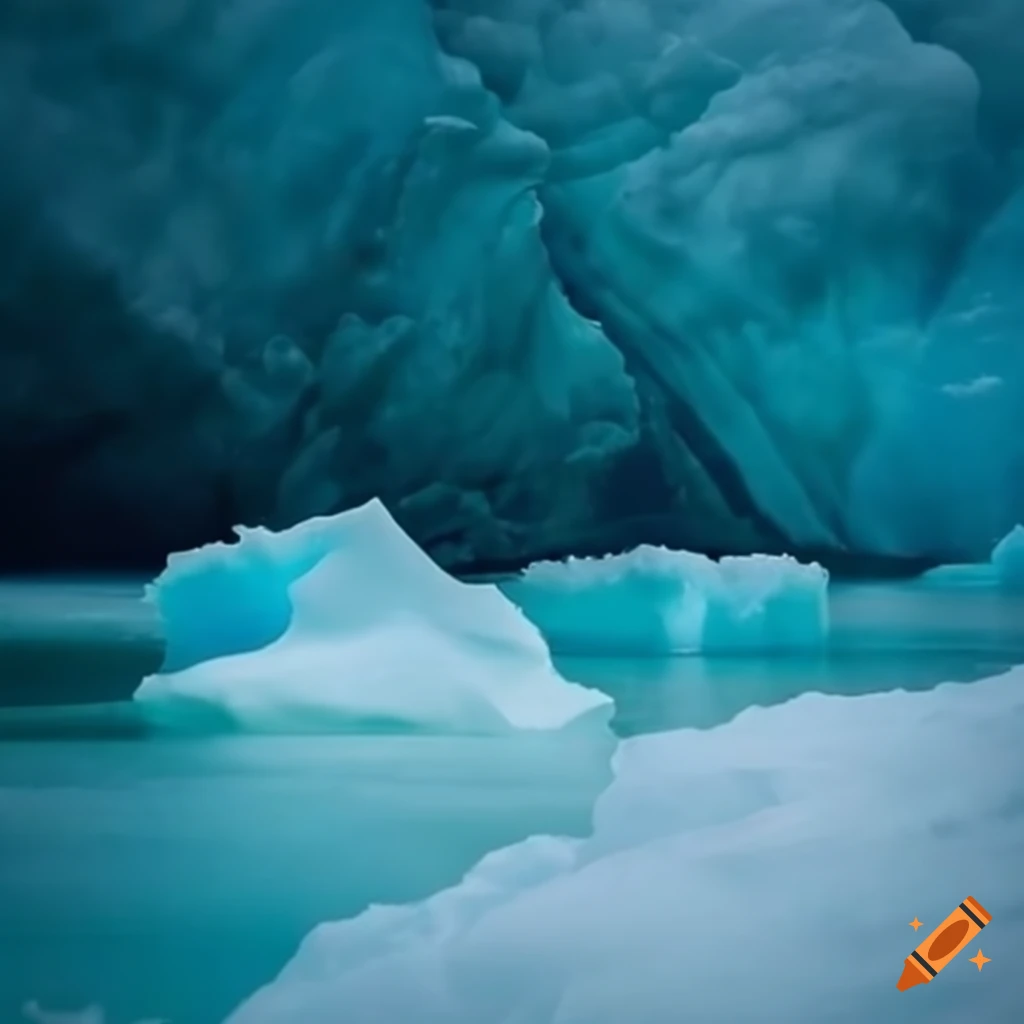 icebergs floating in a serene sea