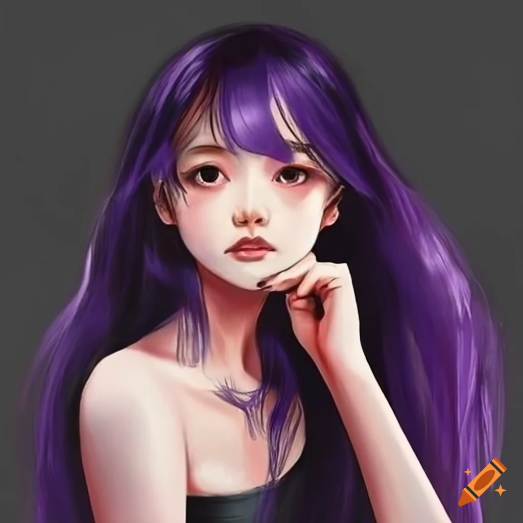 chinese-ink-painting-of-a-girl-with-purple-hair-on-craiyon