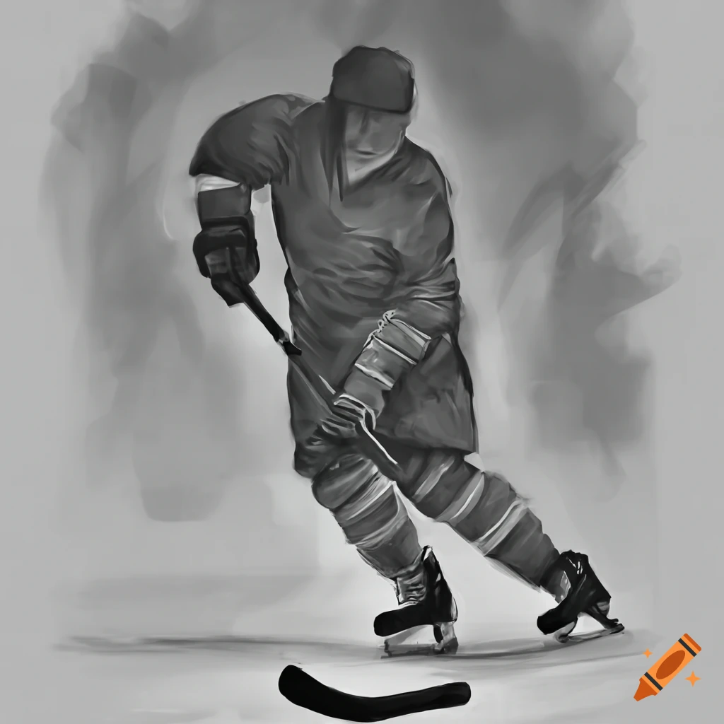 How to draw HOCKEY PLAYER - YouTube