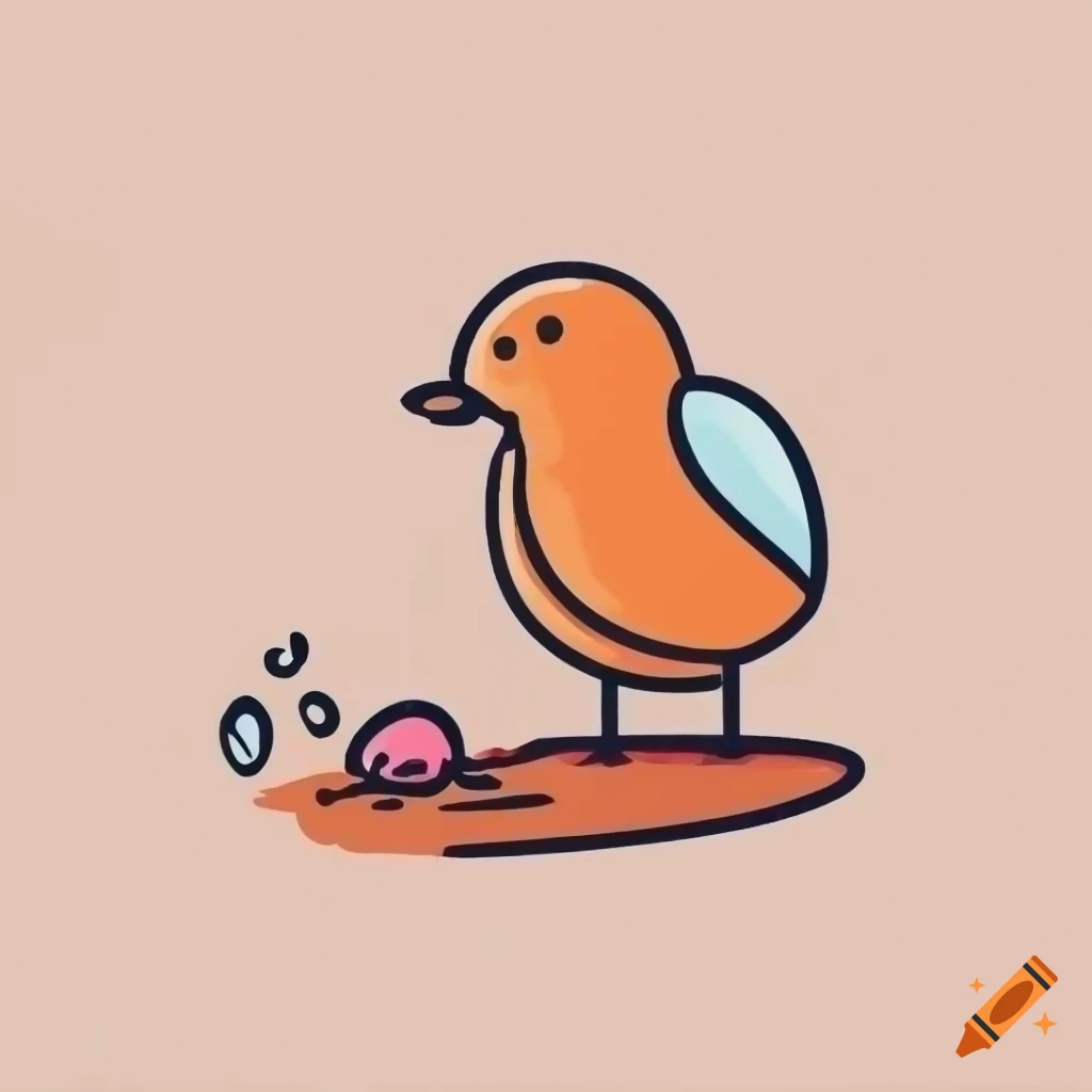 Simple Icon Of A Feeding Bird On Craiyon