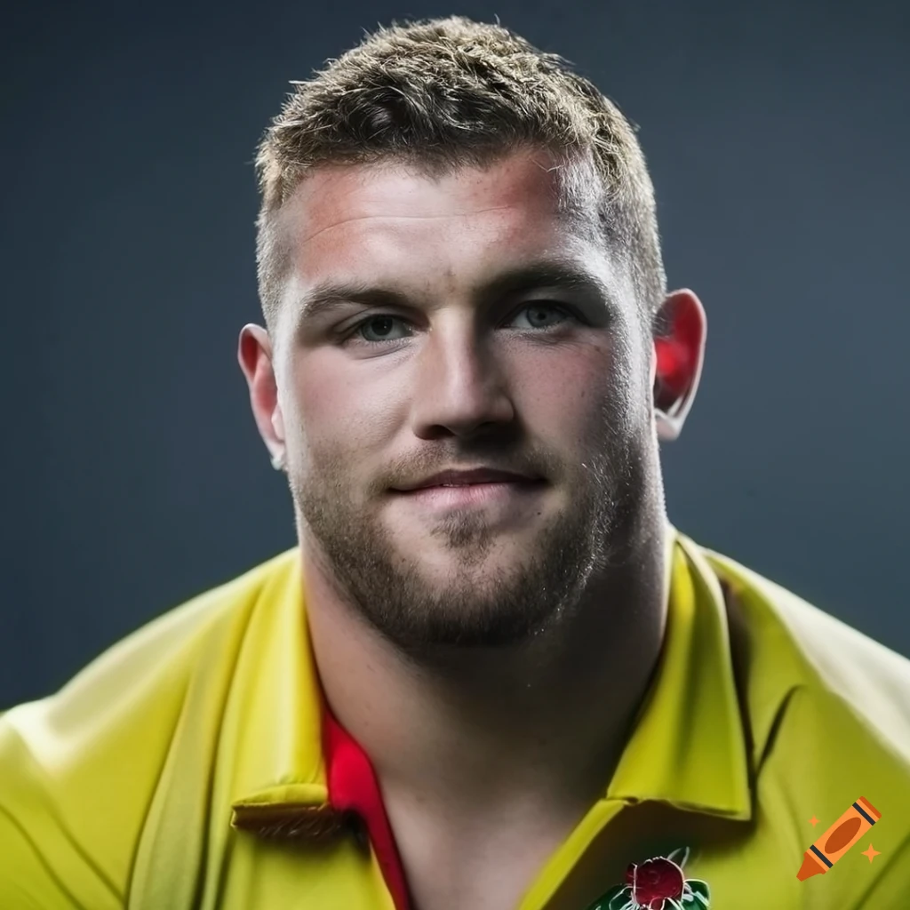 cinematic portrait of an English rugby player