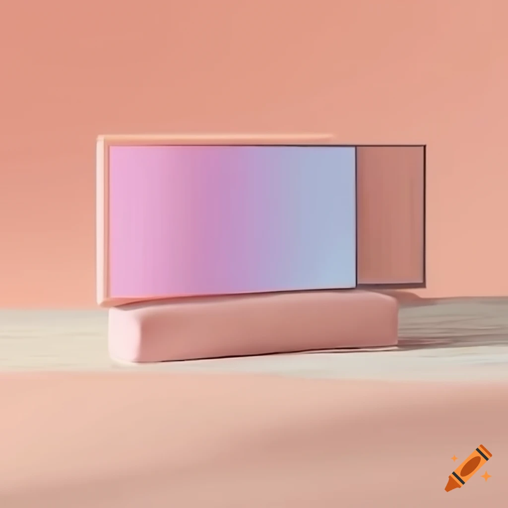 minimalist TV in soft pastel colors