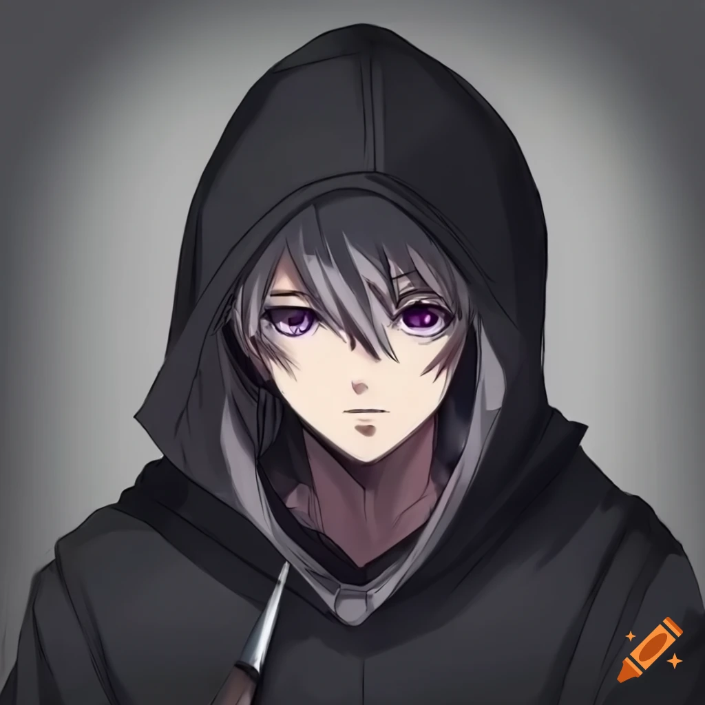 Dark artwork of an anime guy with a knife