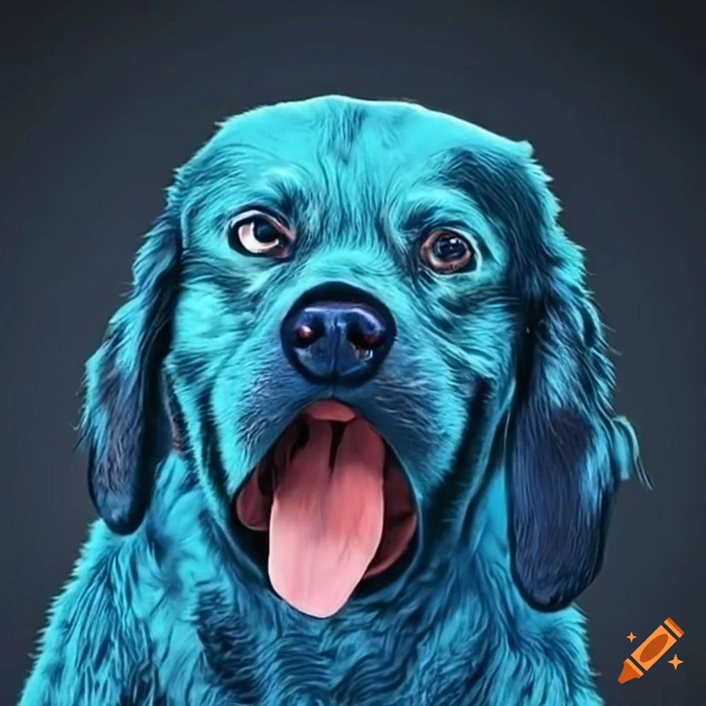 Image of a blue dog on Craiyon