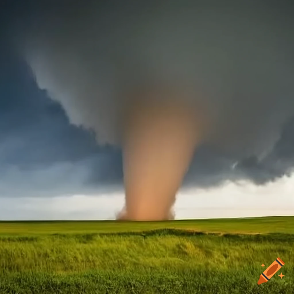image of a wedge tornado over the plains