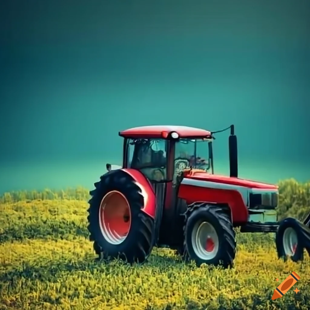 farmer driving a tractor to make hay
