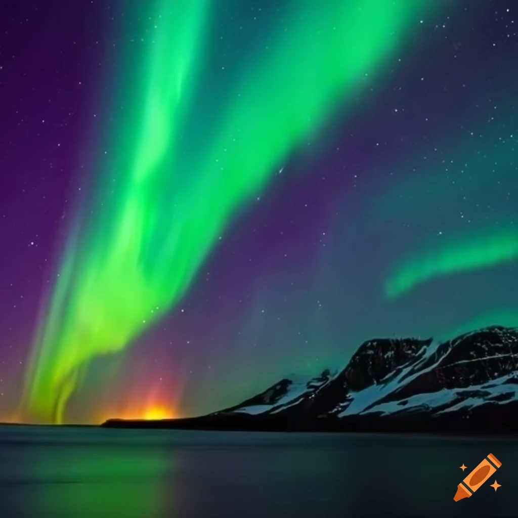 Stunning Northern Lights In The Night Sky On Craiyon