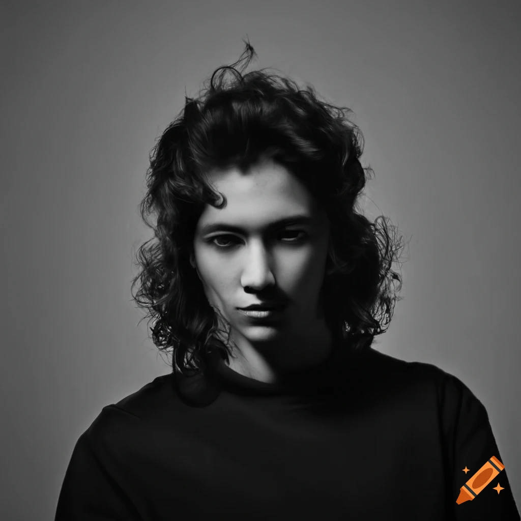 black-and-white-portrait-of-a-young-rock-band-lead-singer