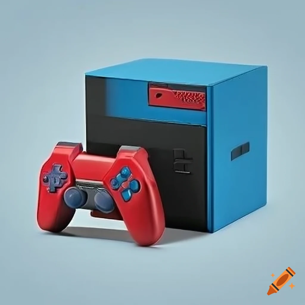 Nintendo console in blue, red, and black
