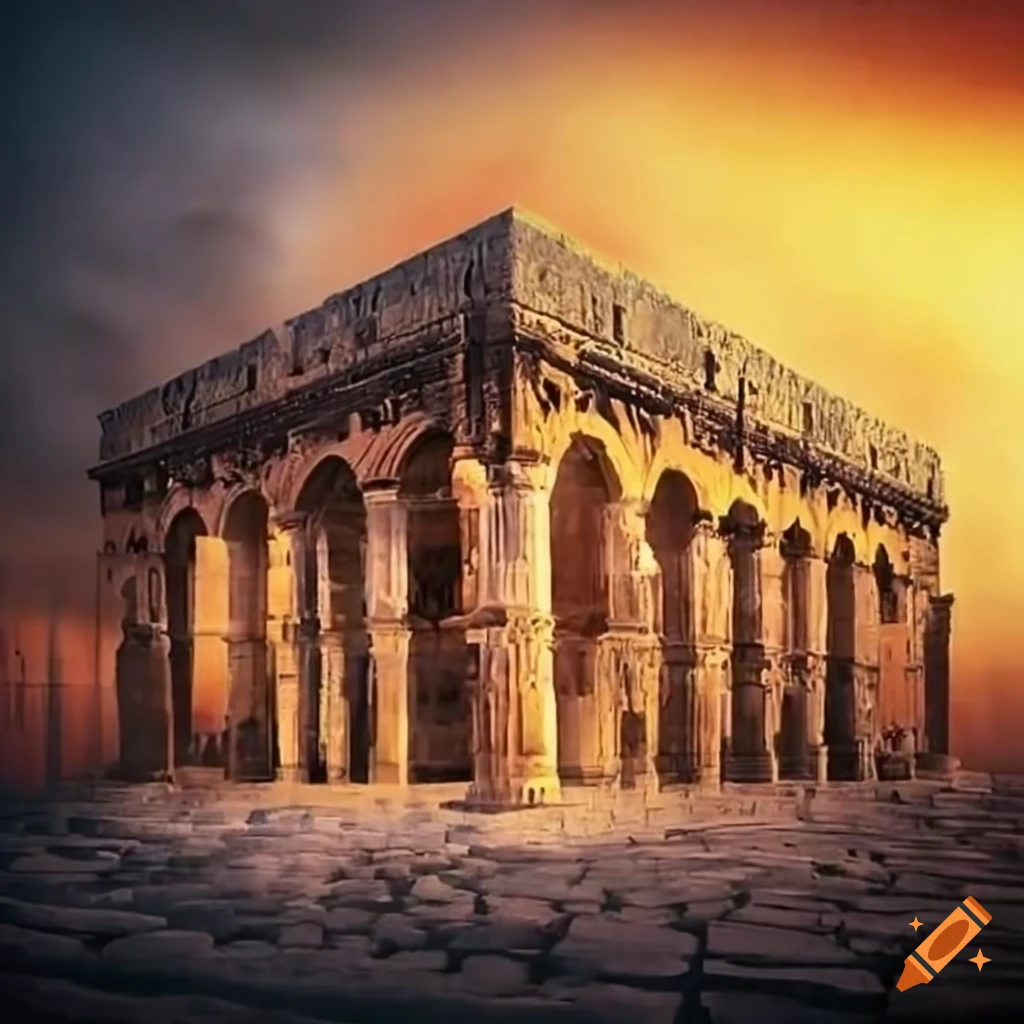 ancient temple in Jerusalem in ruins
