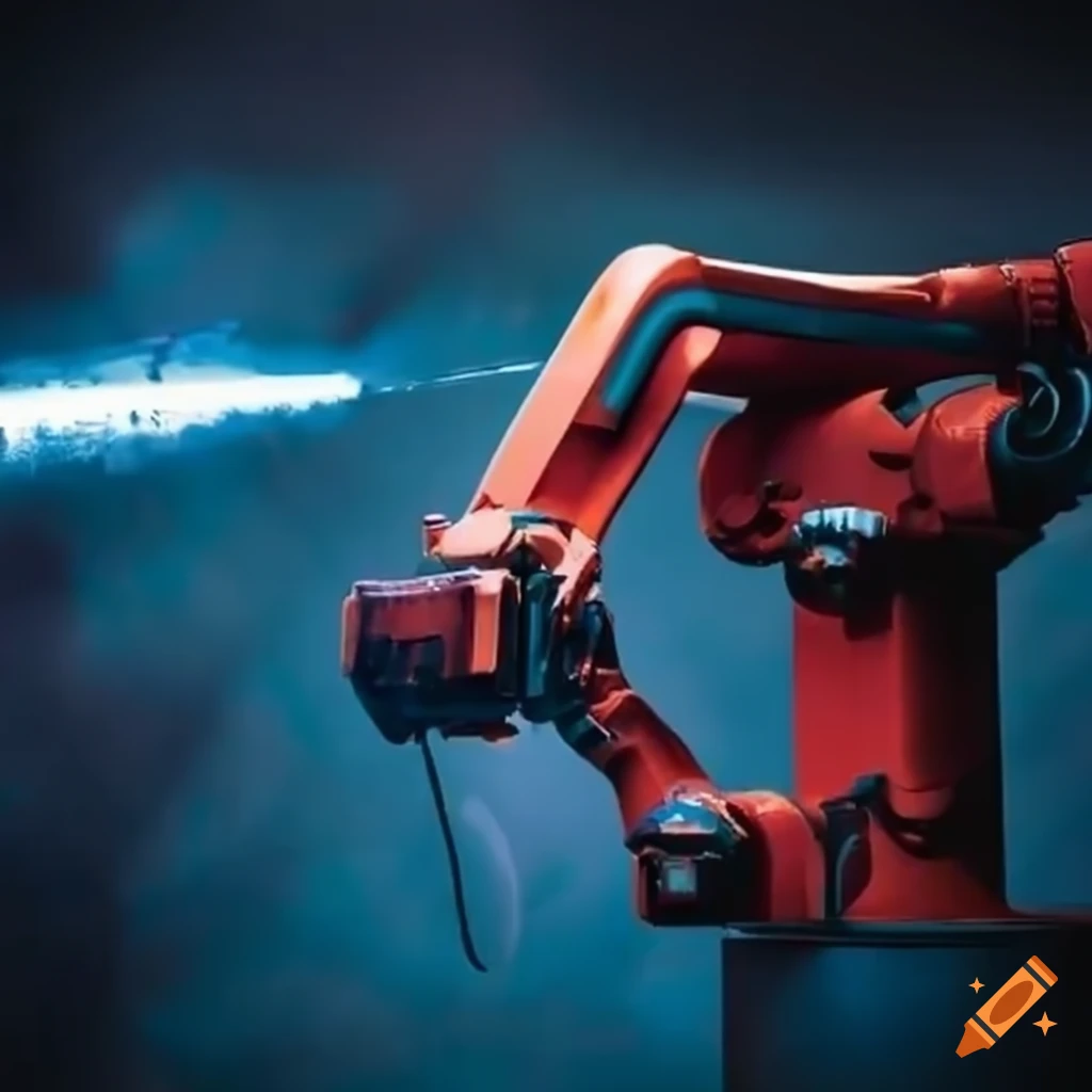 welding robot in a manufacturing facility