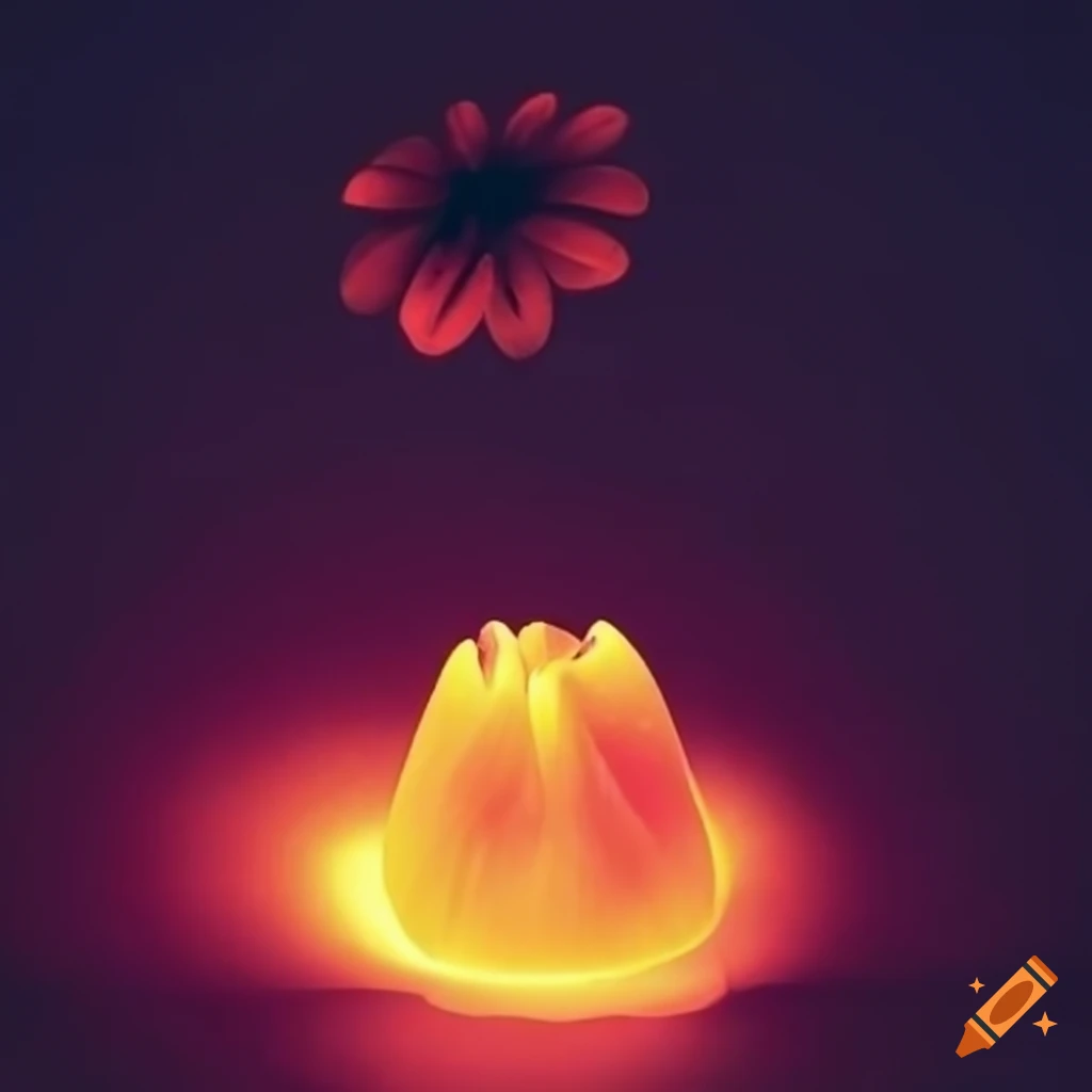 nighttime glowing flower photo