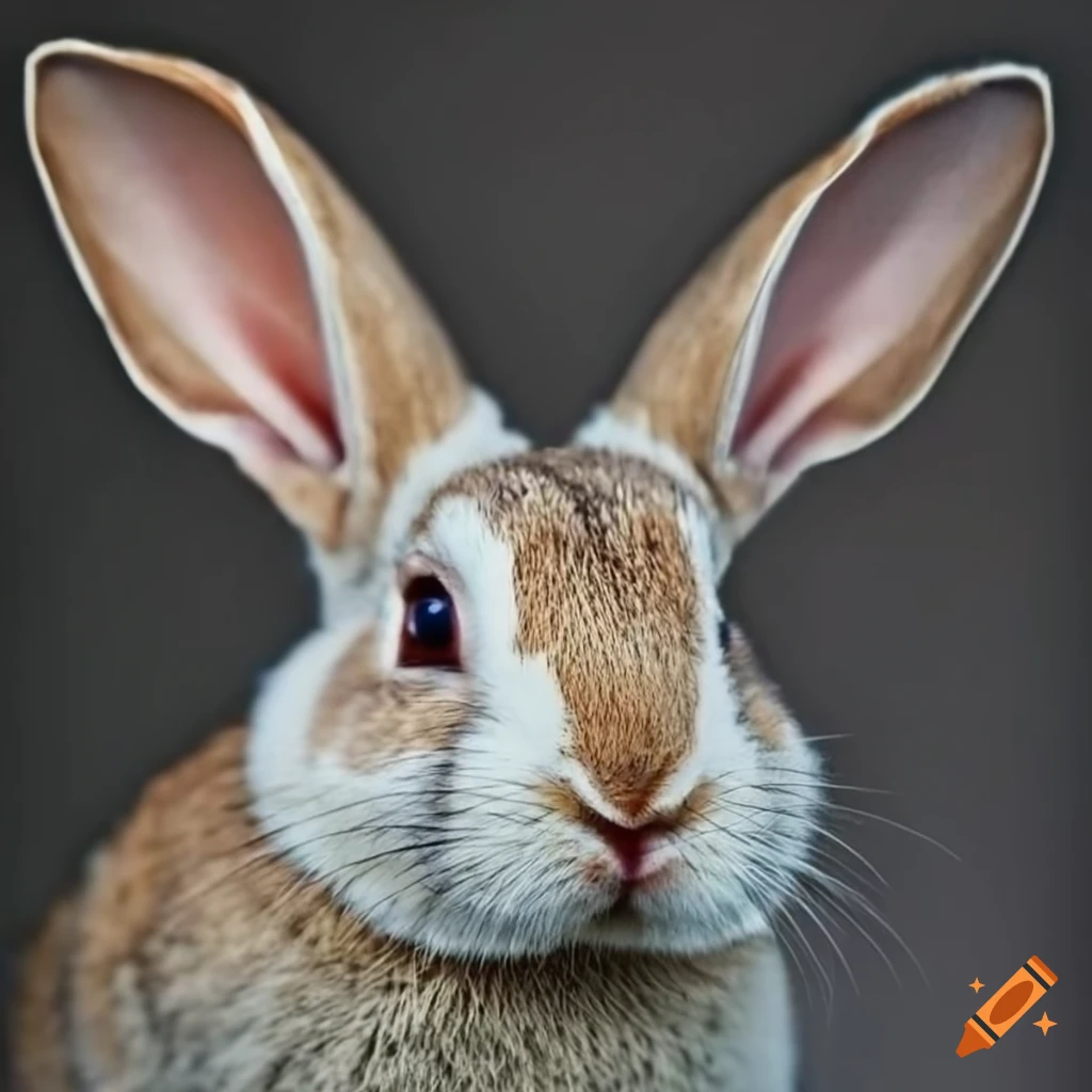 Close-up of a cute bunny with stunning eyes on Craiyon