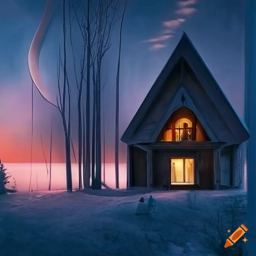 dreamy cabin with cathedral-like architecture