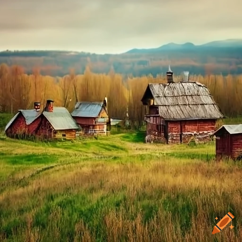 picture of a rural Russian village