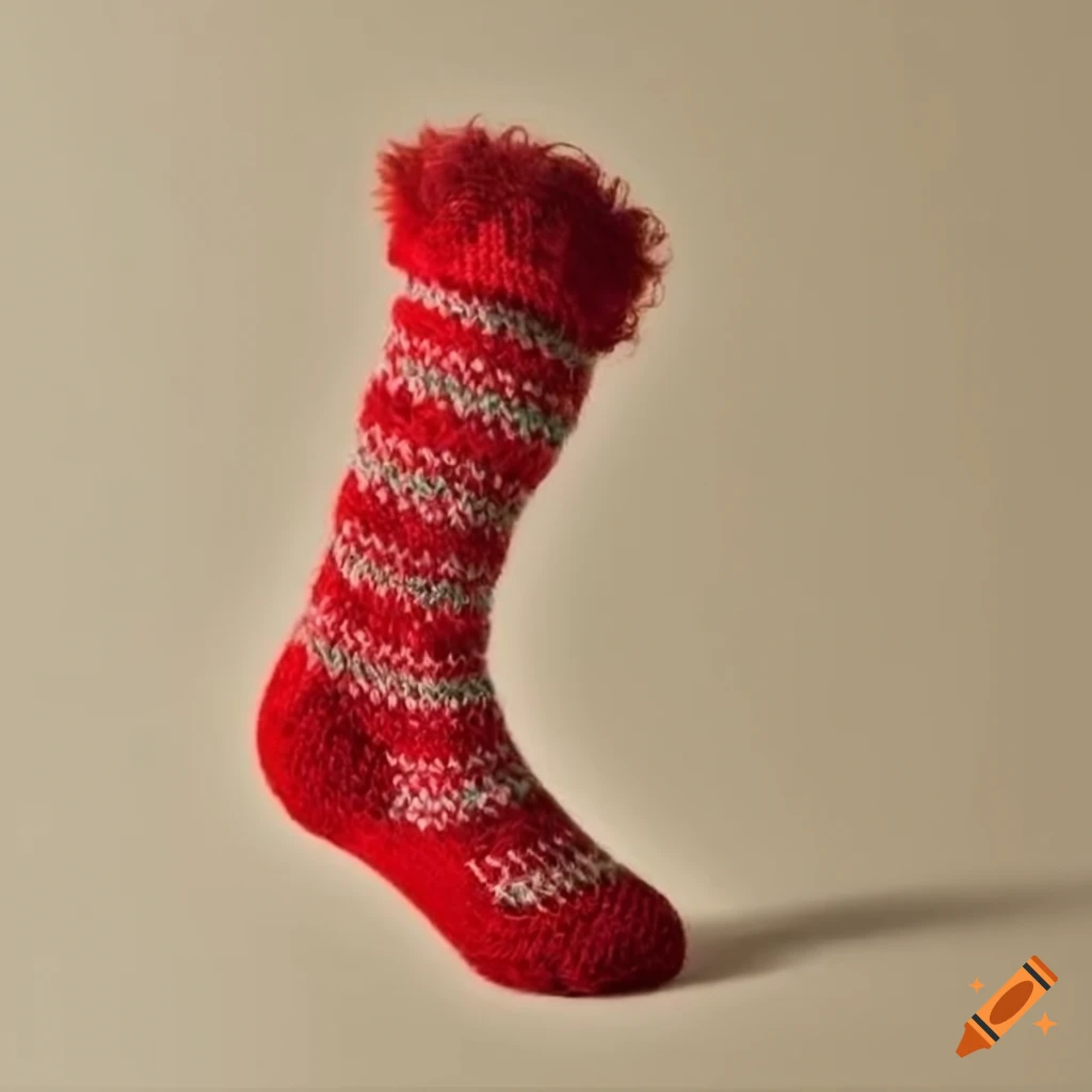 colorful Christmas sock made of wool