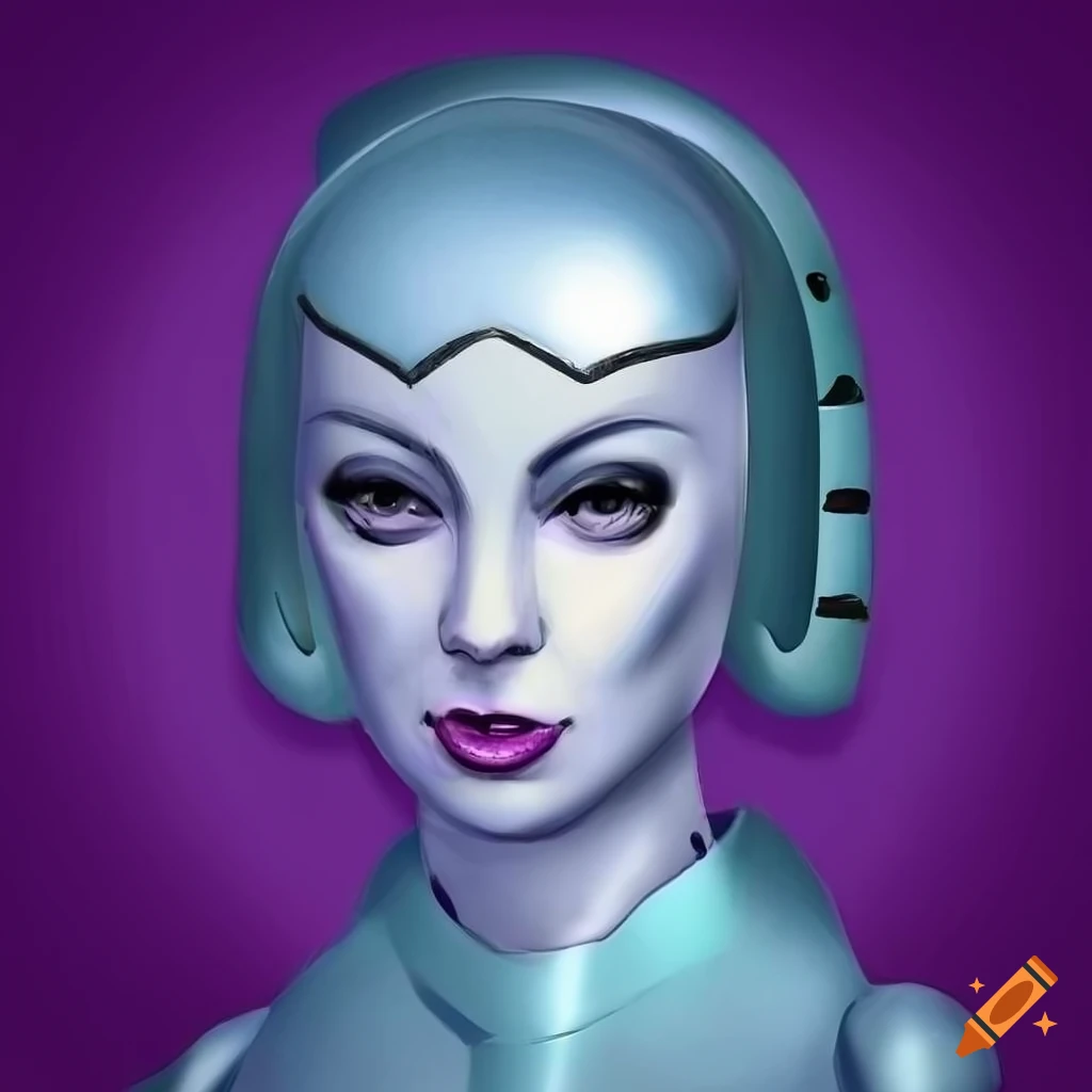 portrait of Nerine Storm Thompson as a metallic android