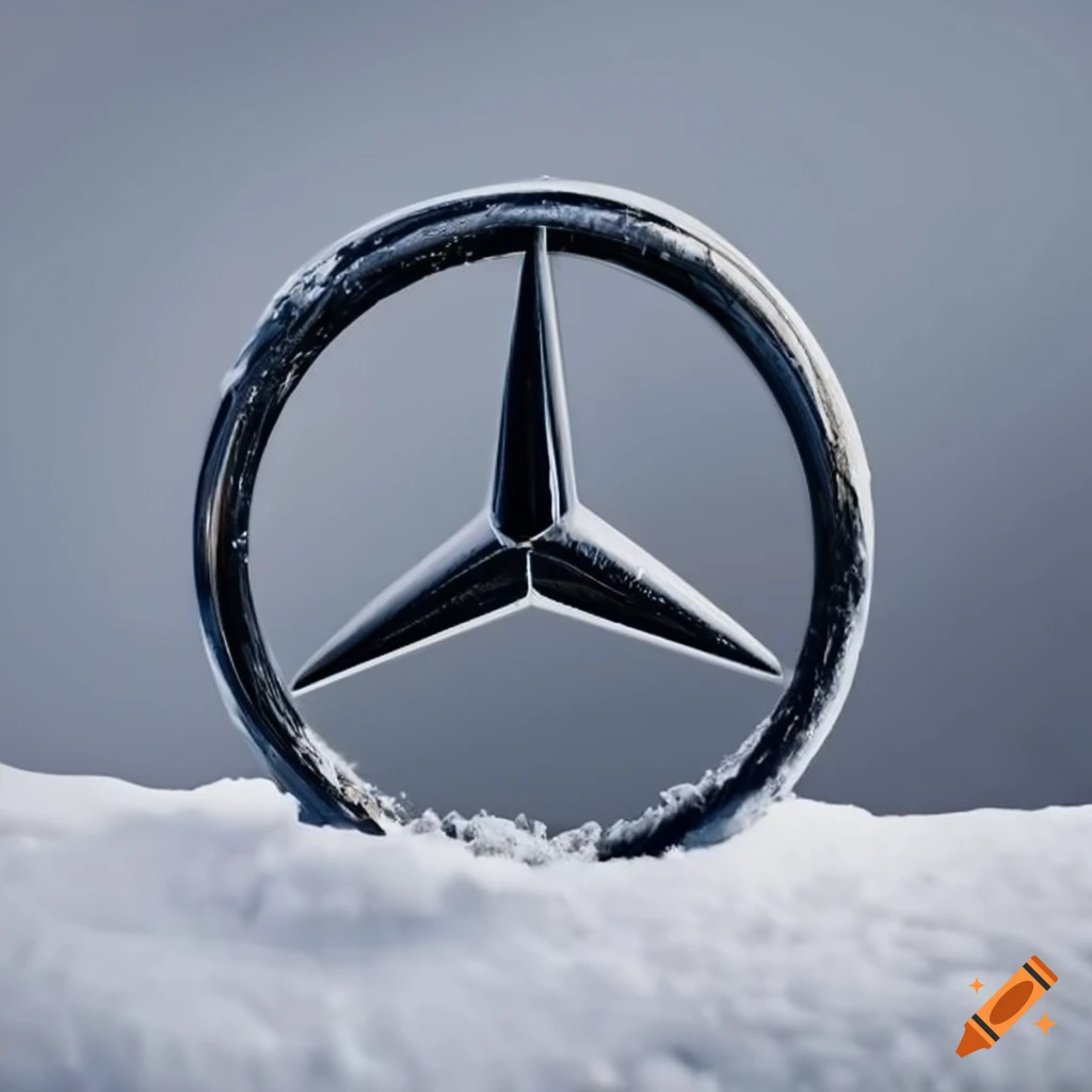 Mercedes logo in the snow on Craiyon