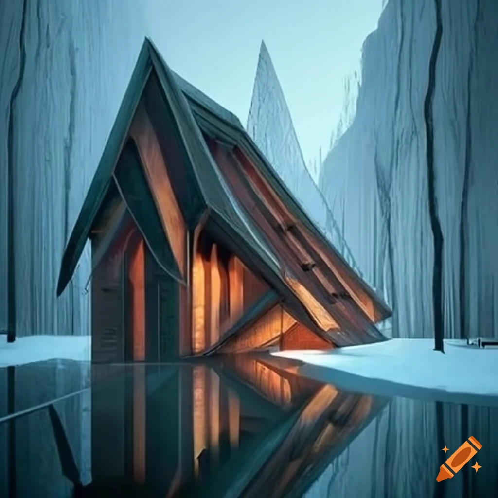 illusory sluicing architecture of a cathedral-like cabin