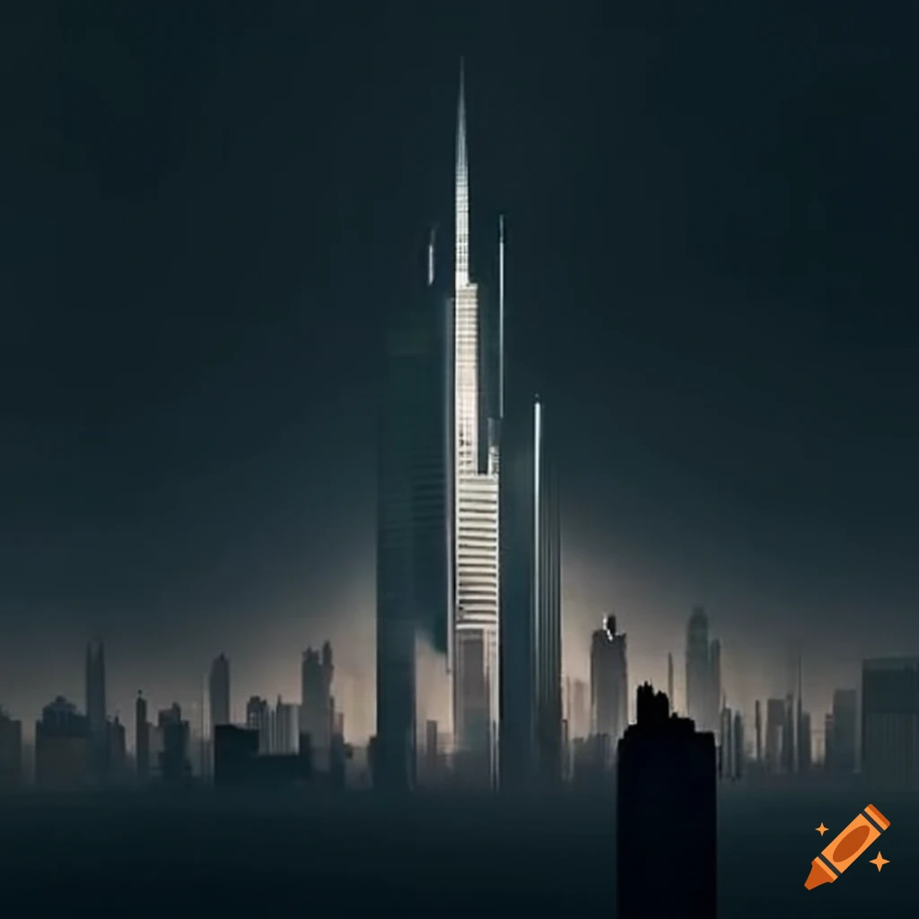 skyscraper dominating the urban skyline