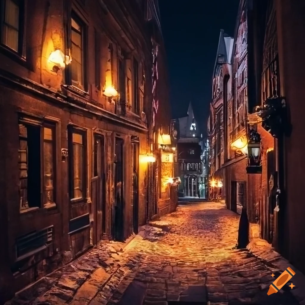 nighttime view of Quebec City streets