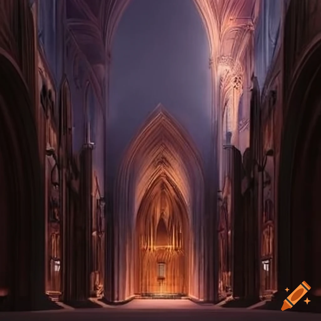 illusion-like cabin with cathedral-like architecture
