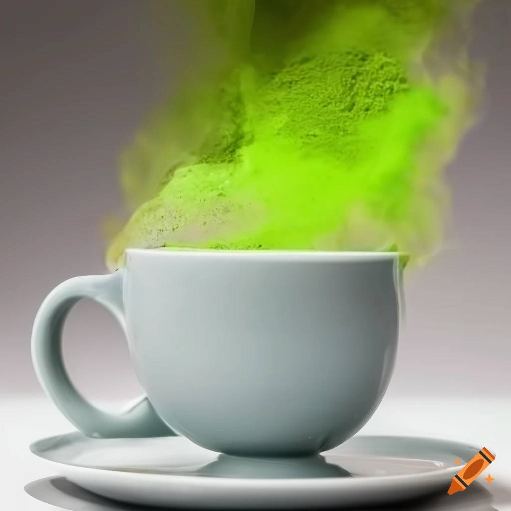 Powder exploding out of a coffee cup
