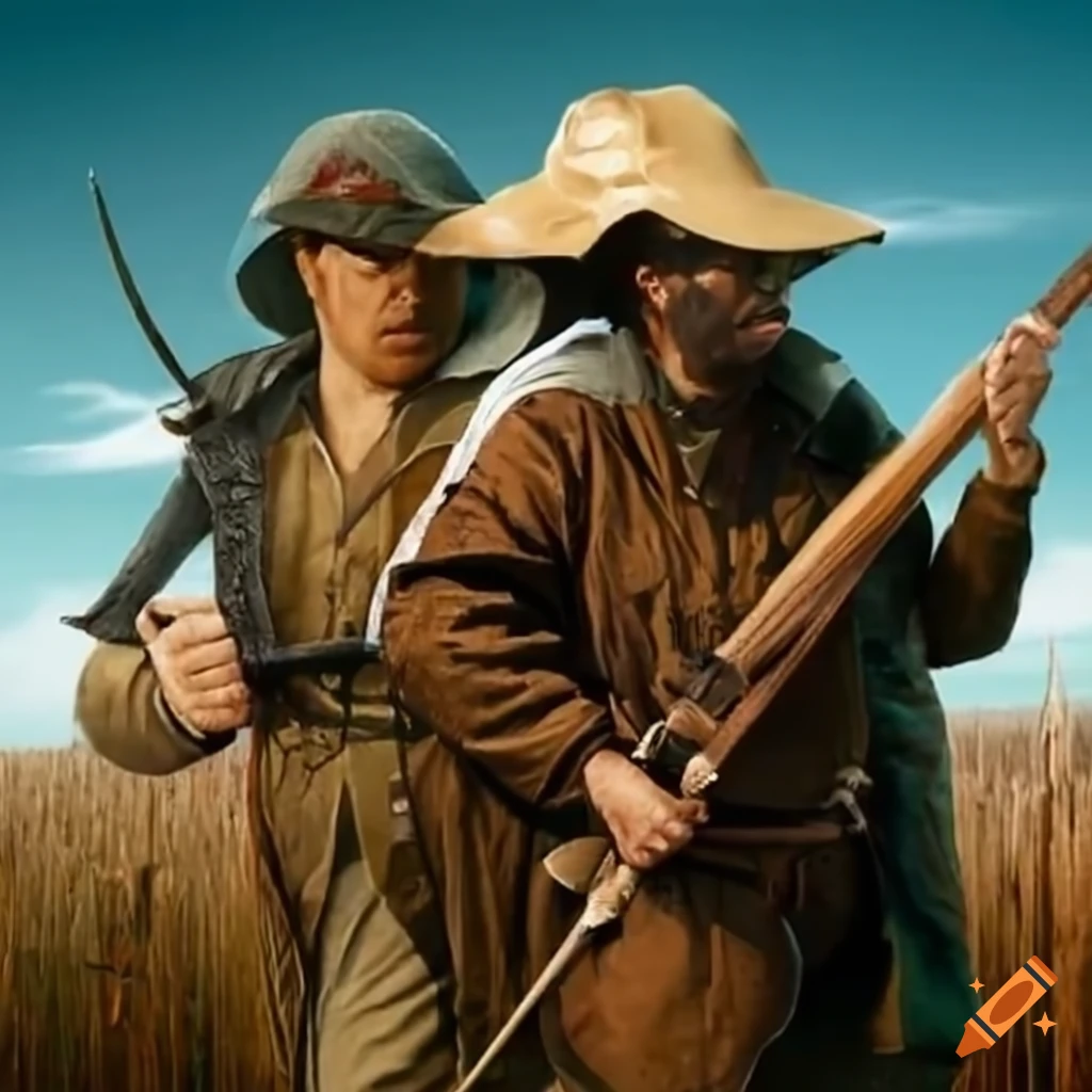 Image of collaboration between farmers and rangers on Craiyon