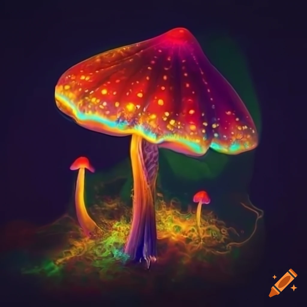 fractal art of psychedelic mushrooms